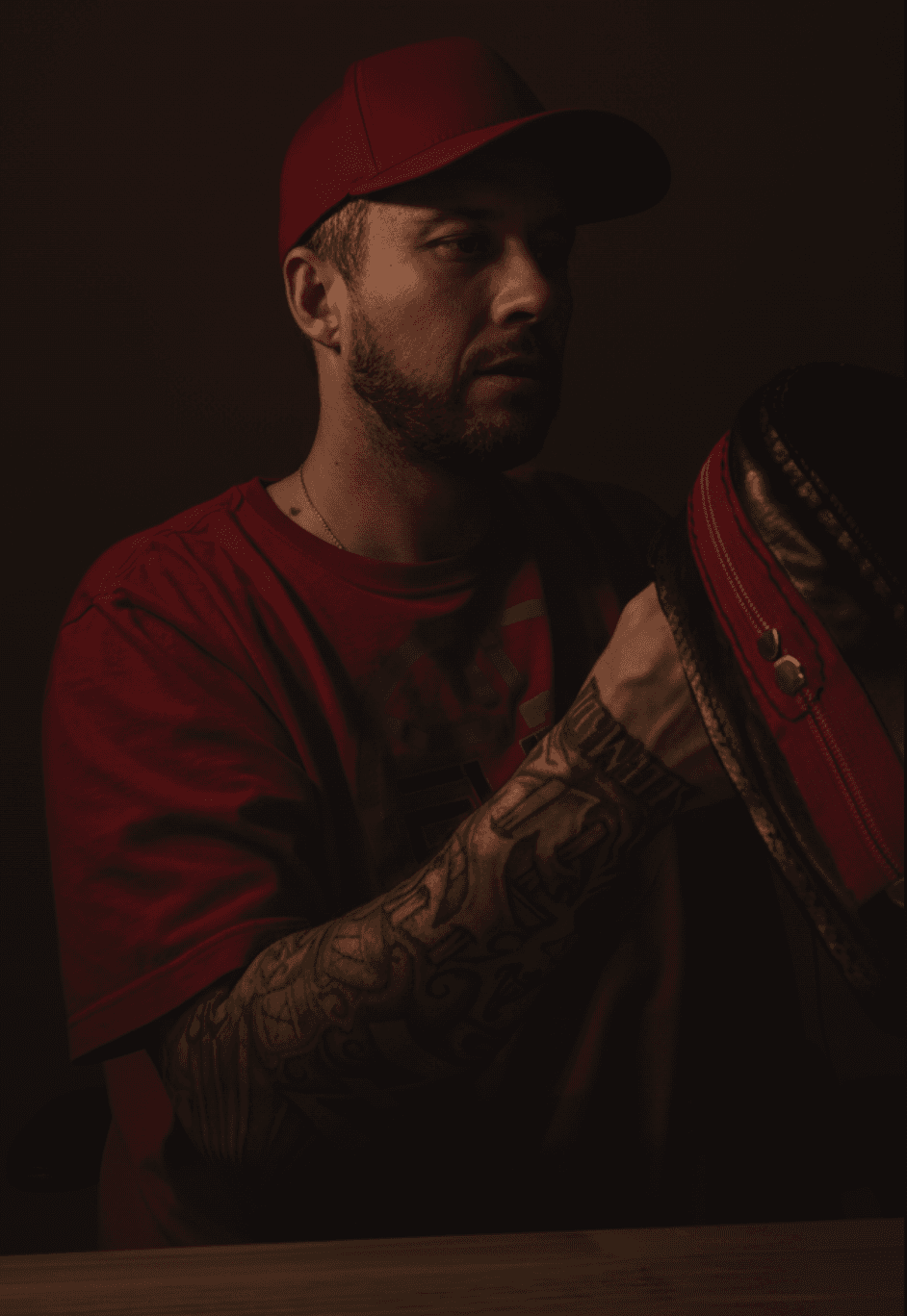 The maker behind the Collection, hand-stitching leather