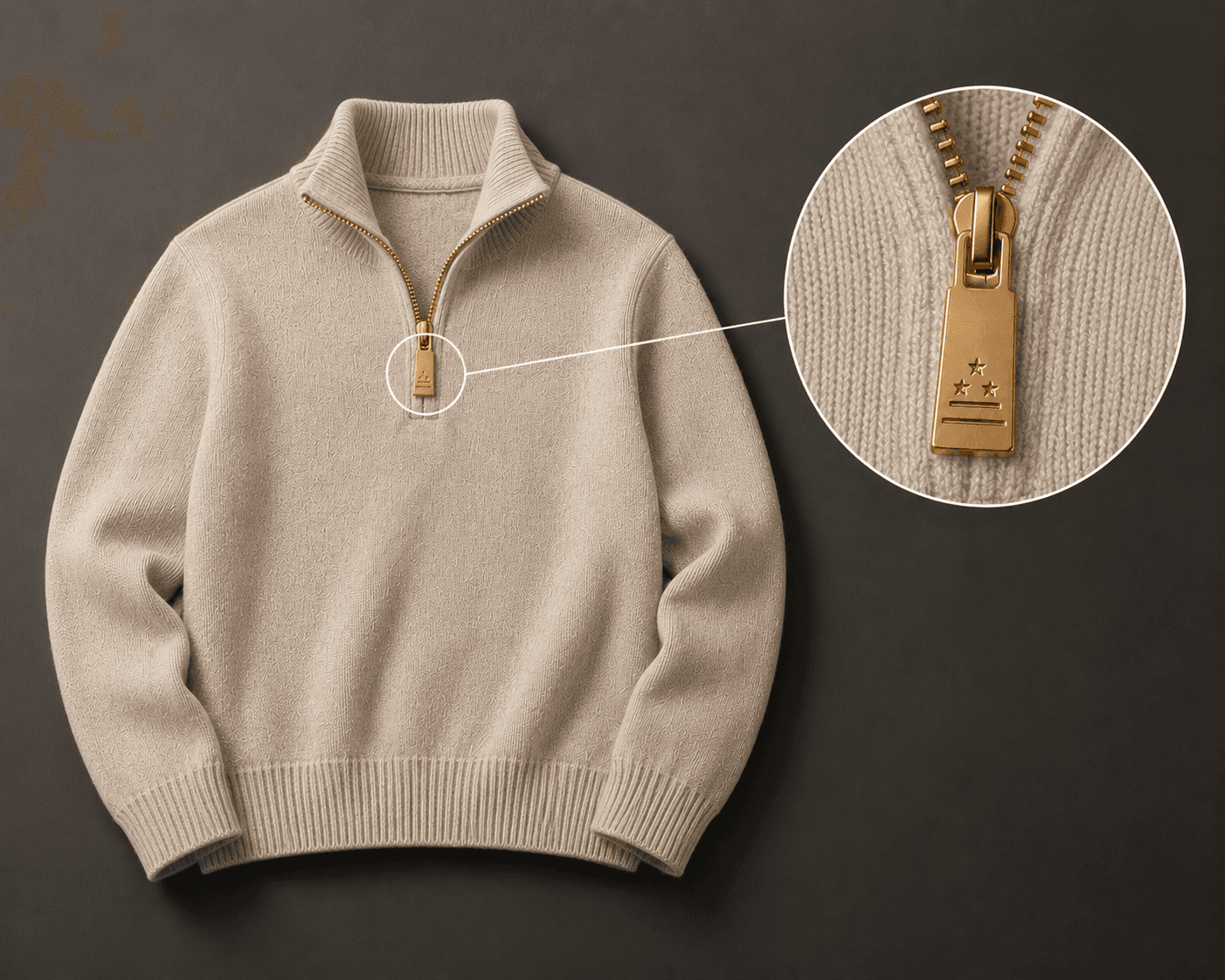Quarter Zip — Warm Oatmeal