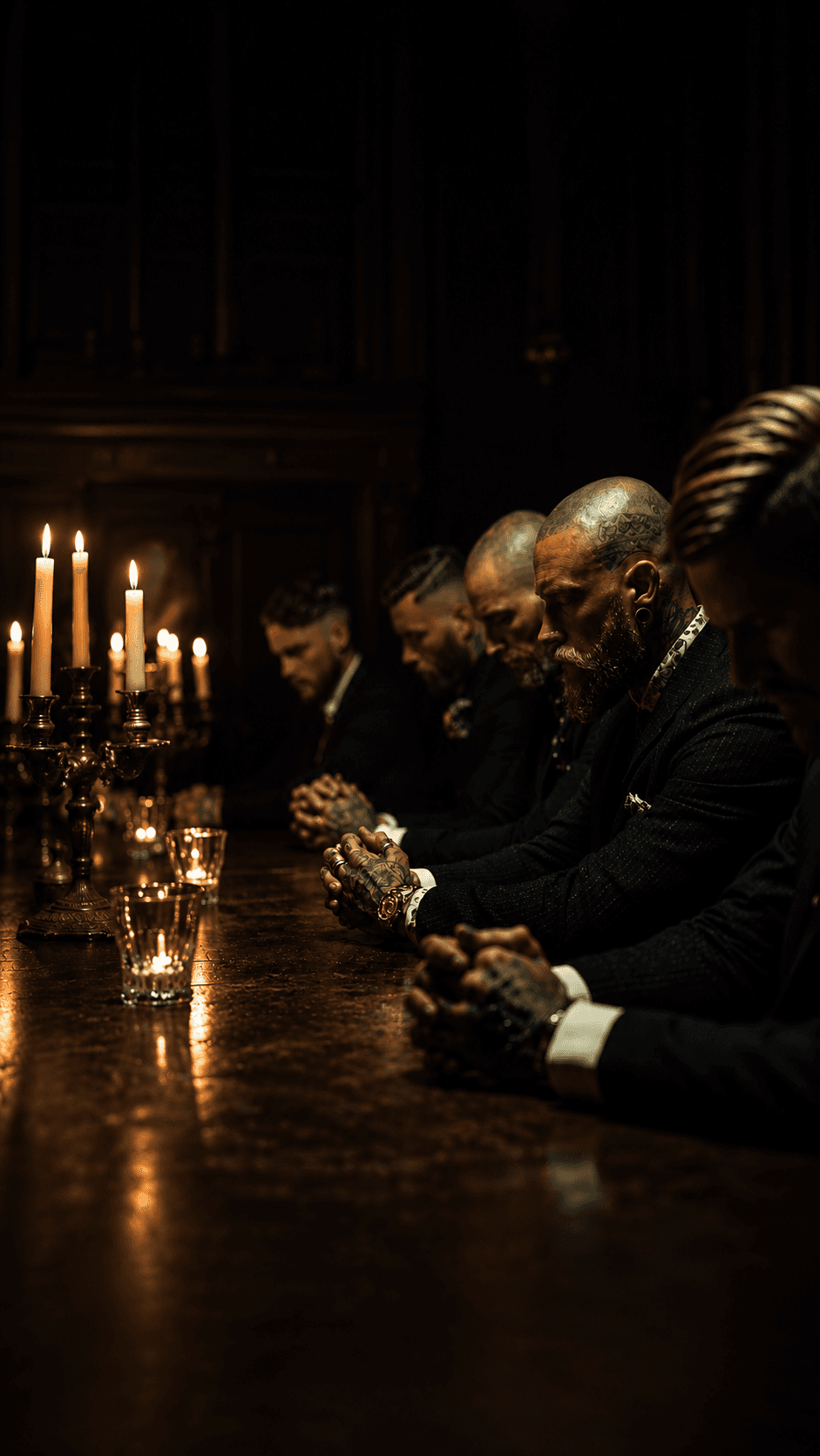 Convicted Gentlemen brand portrait with candlelit atmosphere