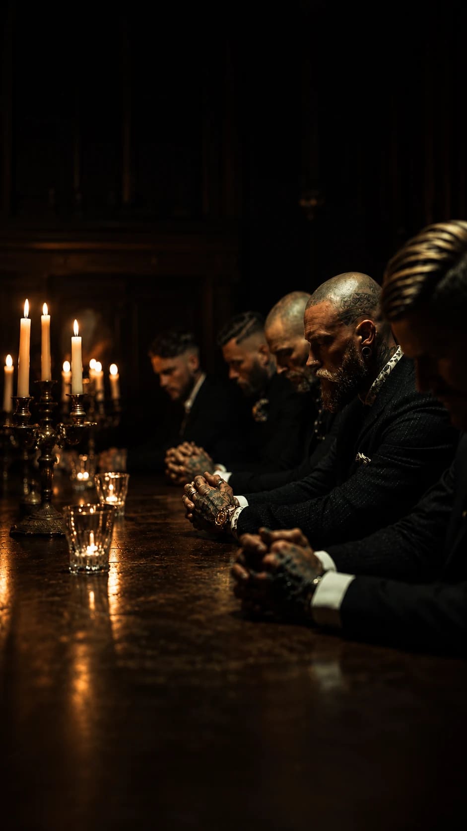 Convicted Gentlemen brand portrait with candlelit atmosphere