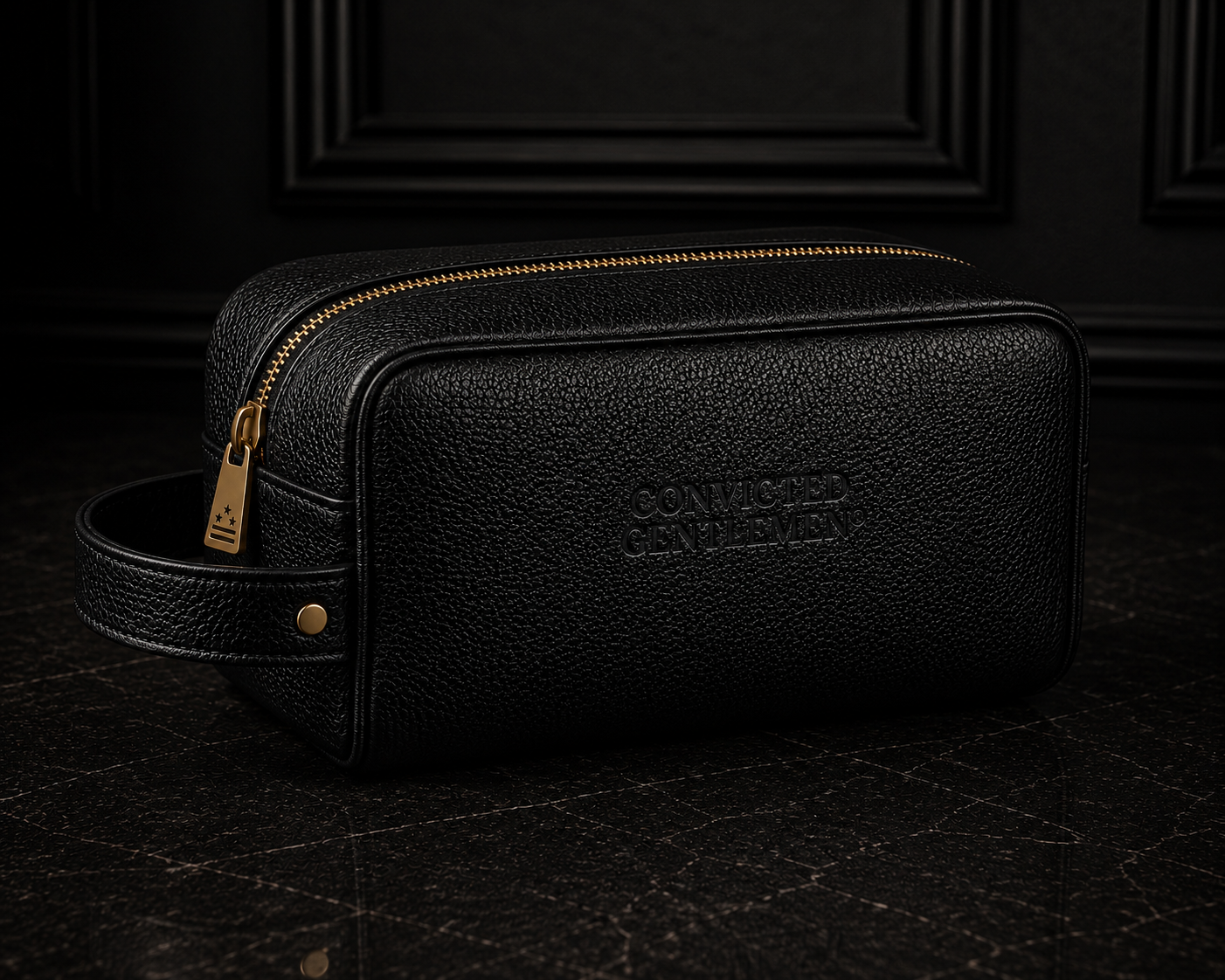 Dopp Kit — Black Leather