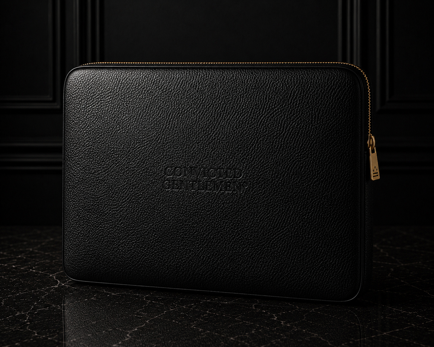 Laptop Sleeve — Black Leather